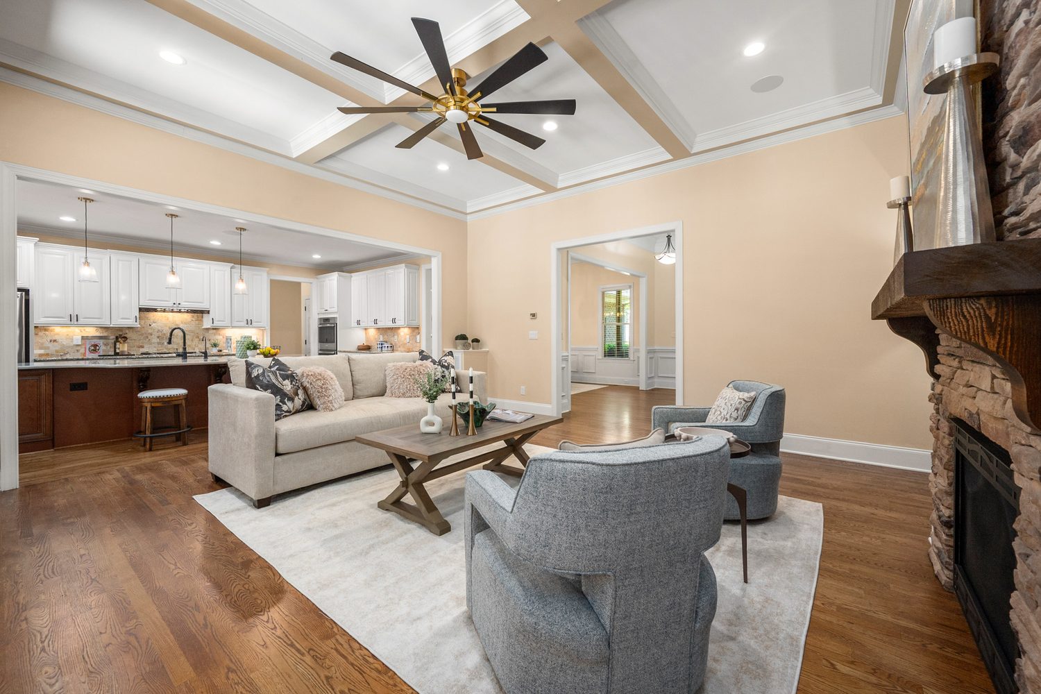 Great room open to the kitchen