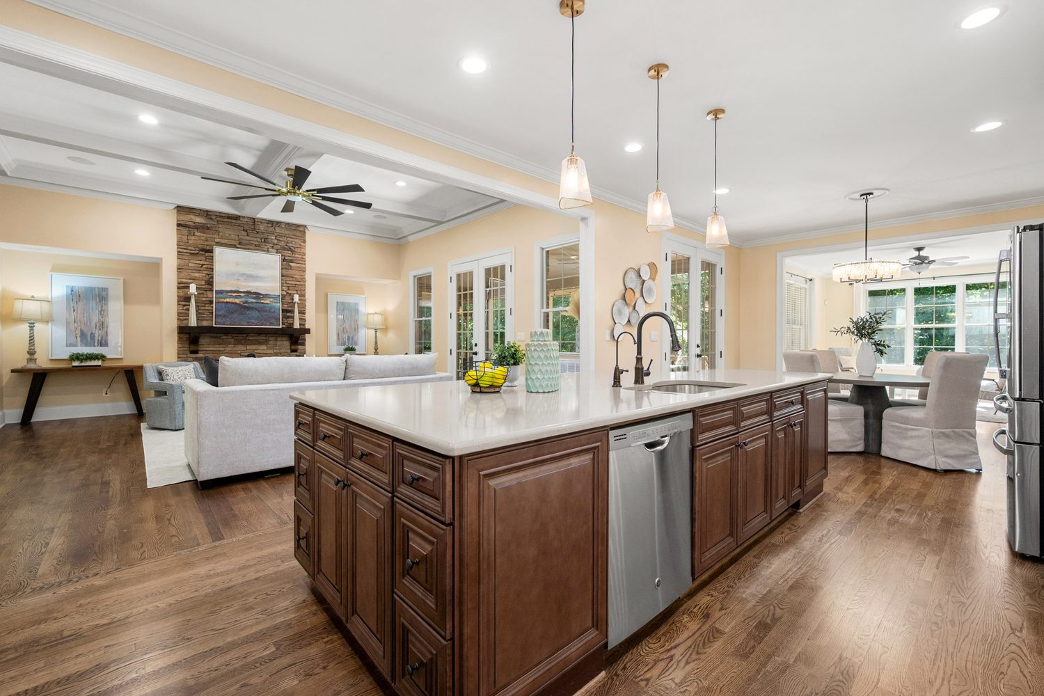 Kitchen open to the great room
