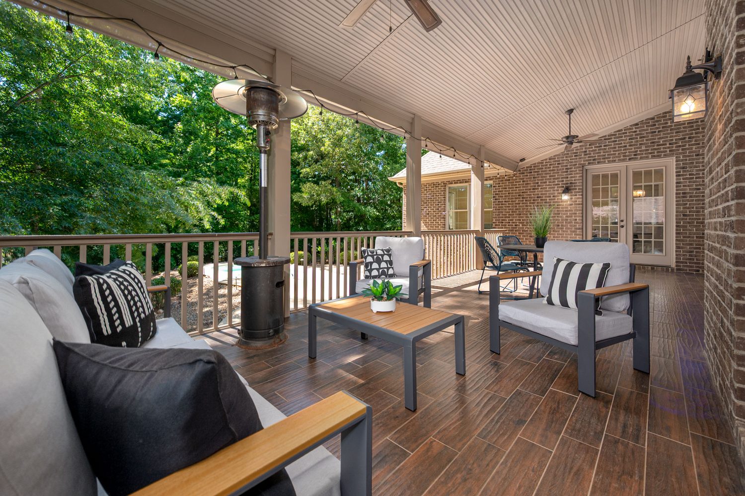 Covered deck lounge